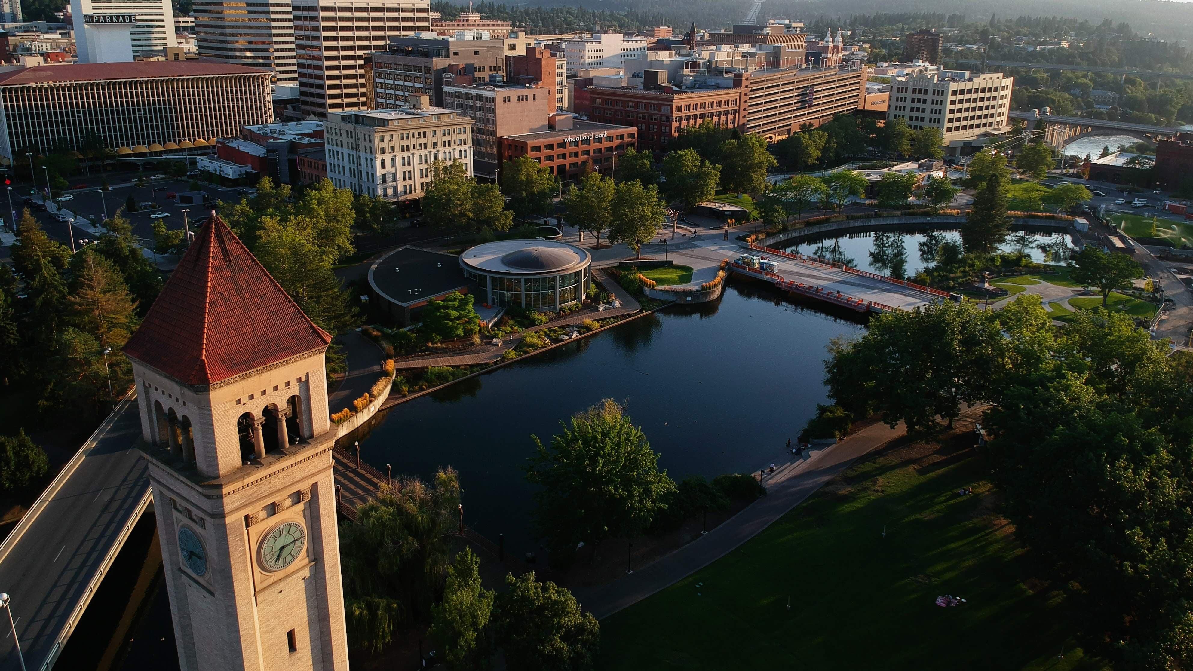 Overhead shot of Riverfront Park, Spokane