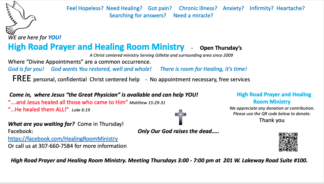 High Road Prayer and Healing Room Ministry