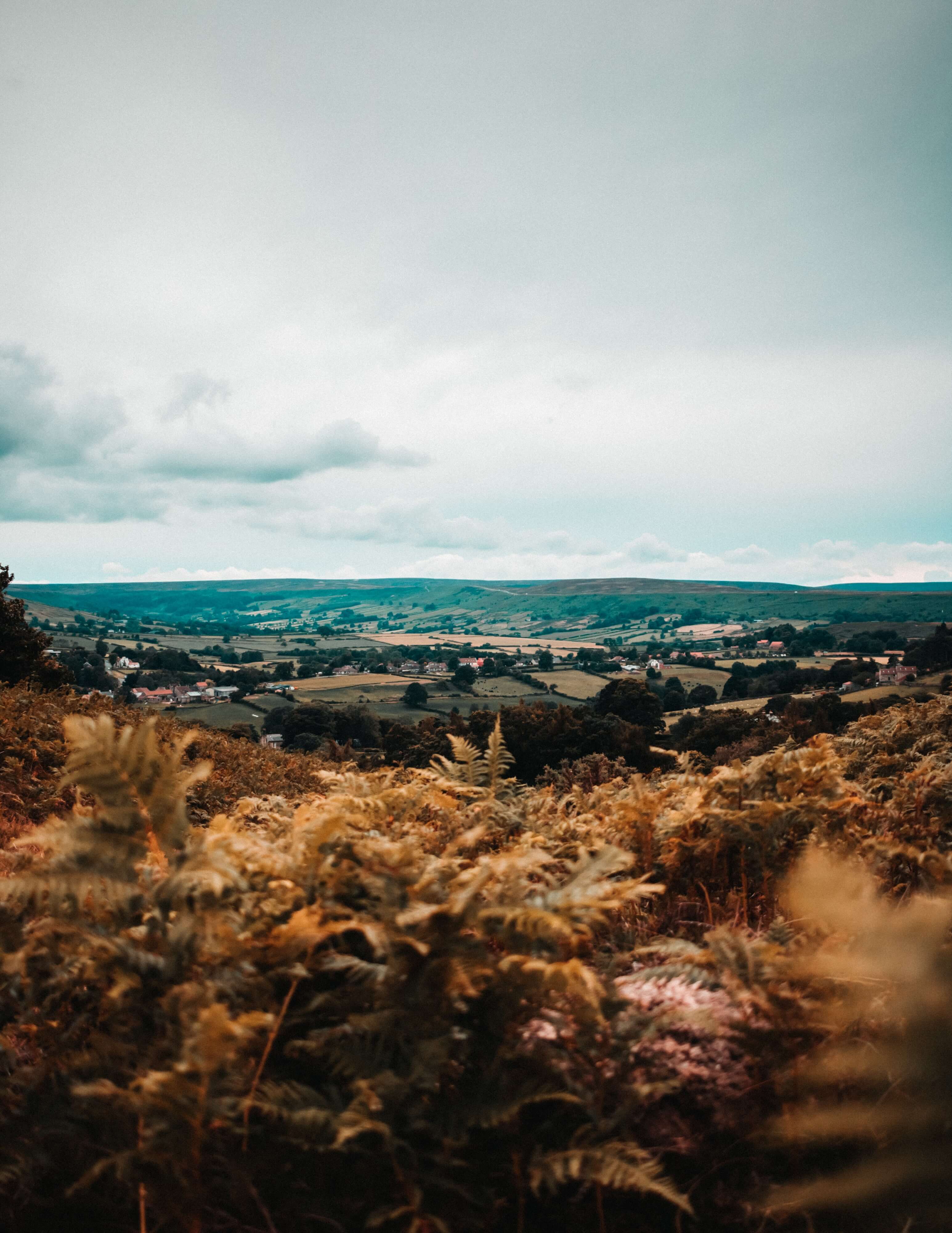 mountain overlooking a small town